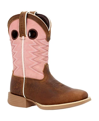 Durango Boys Lil Rebel by Kids Dark Chestnut Bubblegum Western Boot