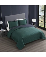 Bebejan 100% Cotton Sateen 3 Piece Textured Quilted Queen Size Coverlet Set