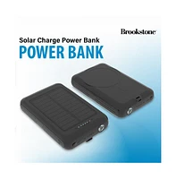 Brookstone 5,000mAh Solar Powered Magsafe Wireless Charging Multi-Port Power bank with Built-In Flash Light
