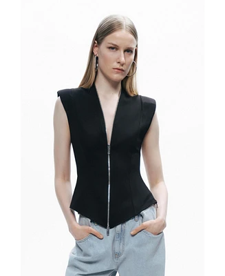 Nocturne Women's Zipper Design Blouse