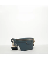 Susu Chest Sling Bag Shoulder Sling Bag Small Blue Leather Crossbody Sling Bag
