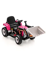 12V Battery Powered Kids Ride on Excavator with Adjustable Arm and Bucket
