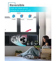Black+Decker 9" Dual Window Fan for Window Screen with 2 Speed Settings, Twin Window Fan, Black