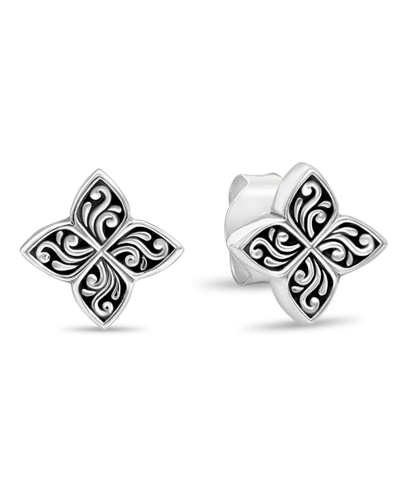 Devata Clover Filigree Stud Earrings
