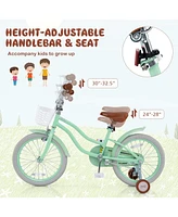 18 Inch Kids Bike with Adjustable Seat and Bell for Kids 3-8 Years Olds