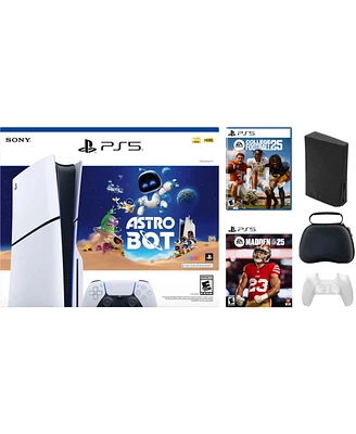 PS5 - Playstation 5 Disc Astrobot Bundle With Accessories, College Football 25 & Madden Nfl 25 Game