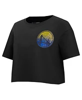 Pro Standard Women's Black Golden State Warriors Jewels Boxy Cropped T-Shirt