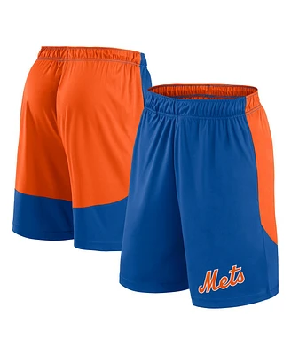 Fanatics Men's Royal/Orange New York Mets Launch Polyester Shorts