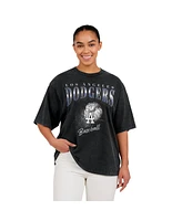 Wear By Erin Andrews Women's Charcoal Los Angeles Dodgers Boyfriend T-Shirt