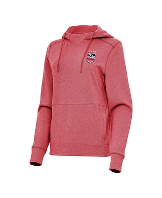Antigua Women's Heather Red Uswnt Justice Pullover Hood