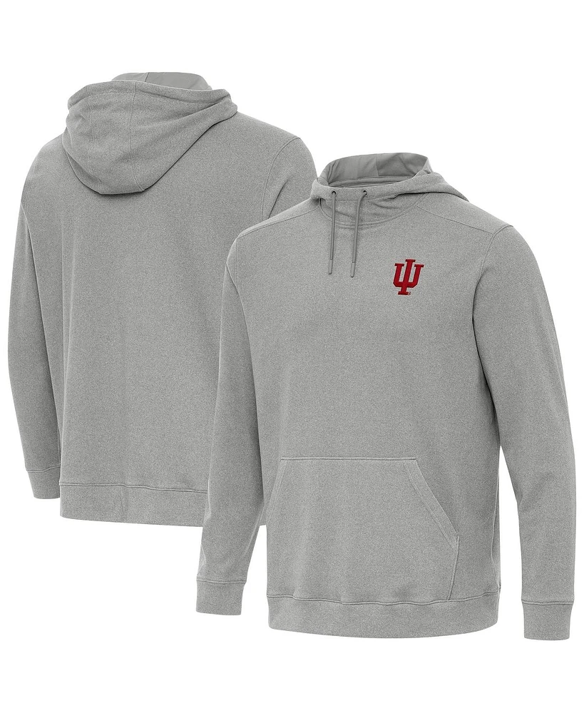 Antigua Men's Heather Indiana Hoosiers Cloud Pullover Hoodie