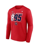 Fanatics Men's Alexander Ovechkin Athletic Red Washington Capitals Nhl All-Time Leading Goal Scorer The Great 895 Long Sleeve T-Shirt