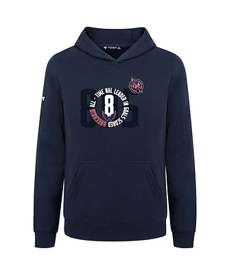 LevelWear Big Boys and Girls Alexander Ovechkin Navy Washington Capitals Nhl All-Time Leading Goal Scorer Milestone Name & Number Podium Pullover Hood