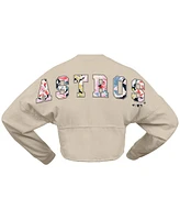 Fanatics Women's Cream Houston Astros Floral Preppy Cropped Long Sleeve T-Shirt