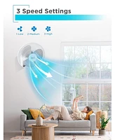 Black+Decker 16" Wall Fan with Remote Control, Oscillating Fan with 3 Speed Settings and Shut Off Fan Timer, Wall Mount Fan with Adjustable Tilt