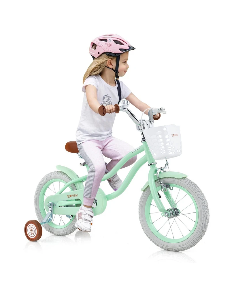 14 Inch Kids Bike with Adjustable Seat and Bell for 3-8 Years Olds