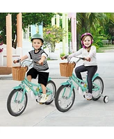 Inch Kids Bike Retro Bicycle with Adjustable Height Basket for Ages 4-8 Years Old