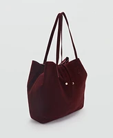 Mango Women's Suede Shopper Bag
