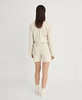 Mango Women's Ribbed Knitted Shorts