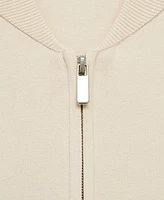 Mango Women's Rib-Knit Zipper Jacket