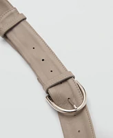Mango Women's Half-Moon Leather Bag