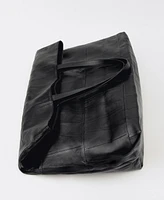 Mango Women's Patchwork Leather Shopper Bag