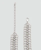 Mango Women's Metallic Flower Chain Belt