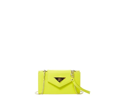 Susu Bright Yellow Mini Crossbody Purse Chain Strap Leather Wristlet Women's Handbag