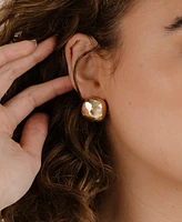 Ettika Minimal Curved Square Stud Earrings