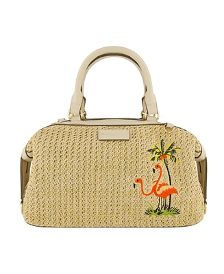 Tommy Bahama Flamingo Embroidery Satchel