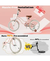18" Kids Bike for Boys and Girls Aged 3-8 Years with Training Wheels