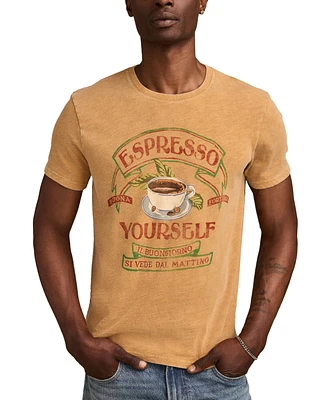 Lucky Brand Men's Espresso Yourself Short Sleeve Crewneck Graphic T-Shirt