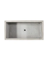 Modern Rectangular Concrete Planter: Effortless Outdoor Style with Durability