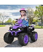 12V Kids Ride on Atv with Led Lights and Treaded Tires and Led lights