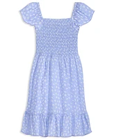 With Jules Big Girls Short-Sleeve Smocked-Bodice Dress