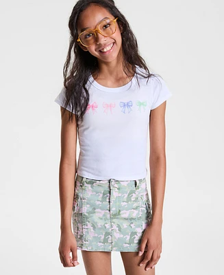 With Jules Big Girls Multi Bow Graphic Cotton T-Shirt