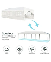 10 x 30 Feet Outdoor Canopy Tent with 6 Removable Sidewalls and 2 Doorways