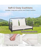 2-Person Outdoor Hanging Chair with Ropes