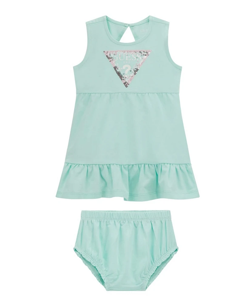 Guess Baby Girls 2-Piece Sleeveless Dress and Coordinating Bloomer Set