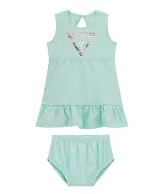 Guess Baby Girls 2-Piece Sleeveless Dress and Coordinating Bloomer Set