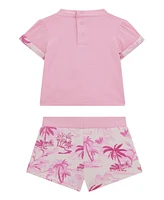 Guess Baby Girls 2-Piece Short Sleeve T-Shirt and Active Shorts Set