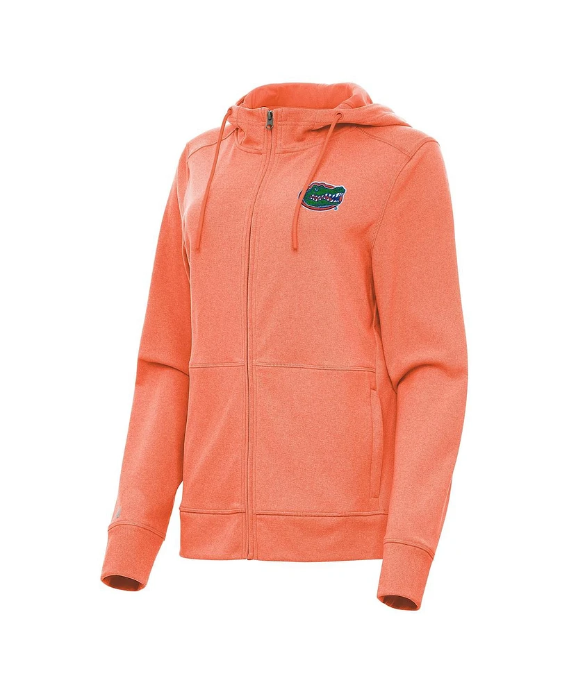 Antigua Women's Heather Orange Florida Gators Seeker Full-Zip Hoodie
