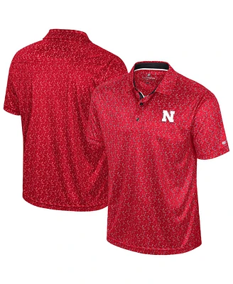 Colosseum Men's Scarlet Nebraska Huskers Sublimated Golf Polo Shirt