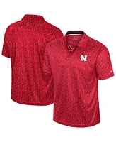 Colosseum Men's Scarlet Nebraska Huskers Sublimated Golf Polo Shirt