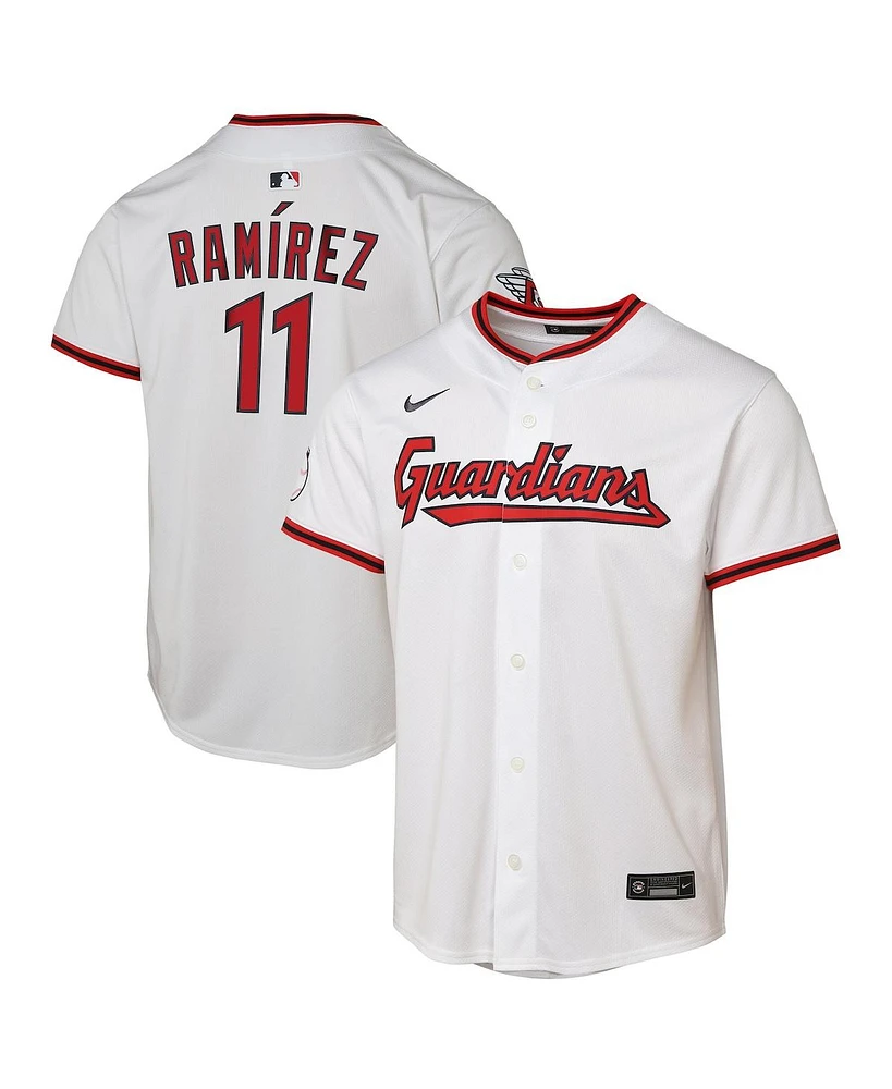 Nike Big Boys and Girls Jose Ramirez White Cleveland Guardians Home Limited Player Jersey