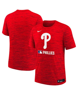 Nike Big Boys and Girls Red Philadelphia Phillies Authentic Collection Velocity Performance T-Shirt