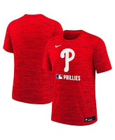 Nike Big Boys and Girls Red Philadelphia Phillies Authentic Collection Velocity Performance T-Shirt