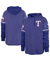 '47 Brand Men's Royal Texas Rangers Pinstripe Double Header Pullover Hoodie