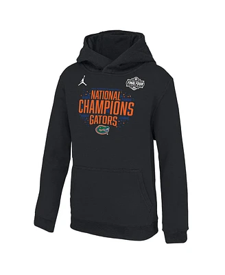 Jordan Big Boys and Girls Black Florida Gators 2025 Ncaa Men's Basketball National Champions Locker Room Pullover Hoodie