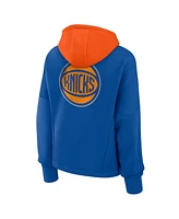 Fanatics Women's Deep Royal New York Knicks Post Up Boxy Pullover Hoodie